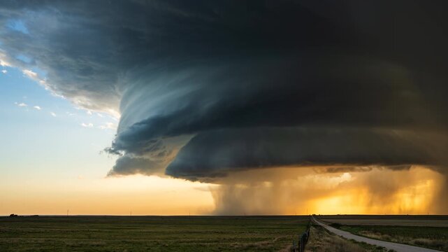 Ominous storm clouds rolling over the horizon showing dramatic sky power nature and climate 
