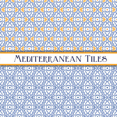 Mediterranean pattern blue and yellow theme