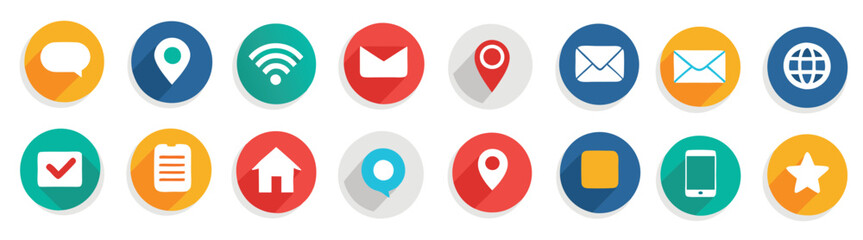  contact icon set collection illustration
