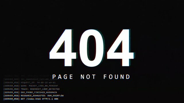 server signal error page screen with glitch effect
