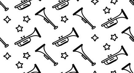 Obraz premium Silhouette trumpets seamless pattern vector illustration design