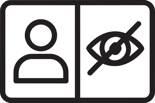 Anonymous identity card privacy protection line icon