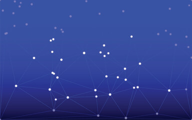 Abstract Blue Network with Connected Dots