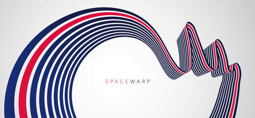 Bent stripes in 3D perspective vector abstract background, curve lines wallpaper abstraction, road speed highway design, minimal graphic design.