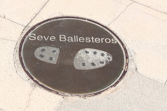 Barcelona, Spain - July 16, 2013: Footprint of Severiano Ballesteros near of the Olympic Stadium in Montjuic, Barcelona. Severiano Ballesteros was a Spanish professional golfer