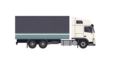 Large white and gray truck with box trailer for hauling goods