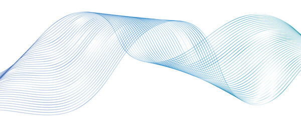 Fototapeta premium Abstract blue wavy line pattern made of dots