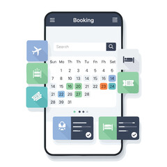 Mobile App Booking Calendar Interface