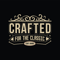 Vintage style Typography designs and badges on a black background