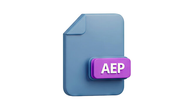 3D Render of an AEP File Icon