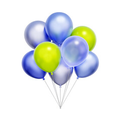 3D icon of a colorful balloon bunch For grand opening, party celebration, festive event, and success achievement.