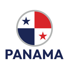 Panama Flag Button. Round Panama flag icon
