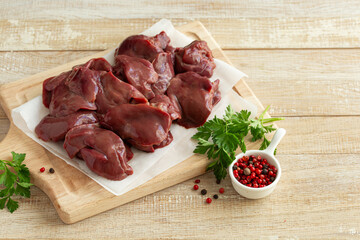 fresh raw chicken liver