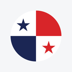 Panama Flag Button. Round Panama flag icon