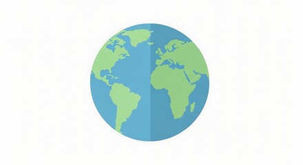 Obraz premium Modern illustration of Earth with continents on blue and green globe