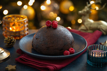 Traditional homemade Christmas pudding
