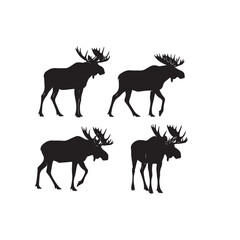 Moose Silhouette Vector Set Black and White
Moose Animal Outline Icon Collection
Moose Wildlife Silhouette Bundle Monochrome