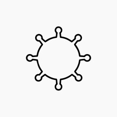 Fototapeta premium Minimal virus outline line icon for UI infographic and health awareness