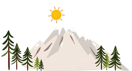 mountain view, sunny mountain, sun behind mountains, nature scenery, outdoor scenery, scenic landscape, hills view, peaks view, ridge view, valley view, forest view, trees view, sky view, horizon view