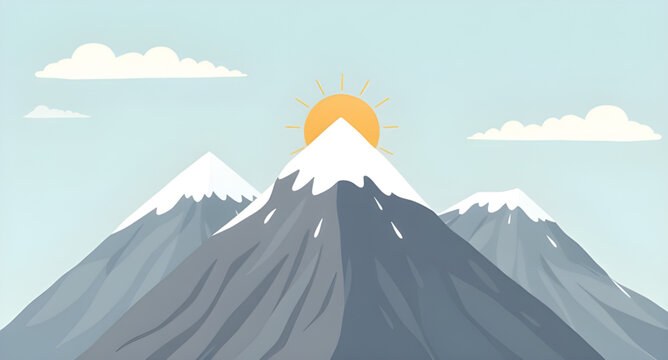 mountain landscape with sun, sunny mountains, sunlit landscape, nature background, outdoor background, scenic background, hills background, peaks background, valley background, forest background, tree