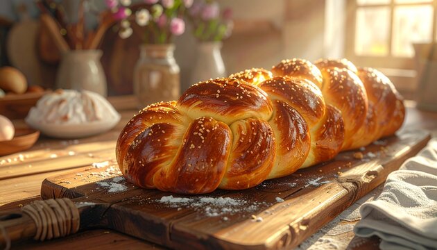 Traditioneller Osterzopf aus Hefeteig