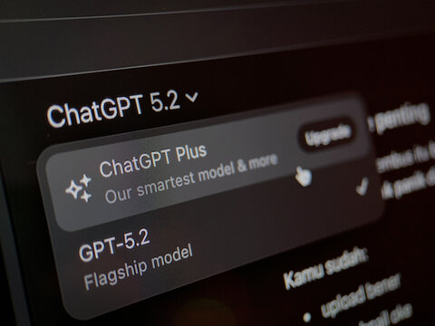 INDONESIA, JANUARY 27, 2026, ChatGPT Plus and GPT 5.2 Model Selection Interface