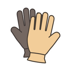 Obraz premium Minimalist Vector Winter Gloves Illustration with Muted Colors and Clean Lines