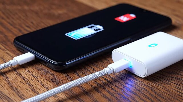 Phone charging with portable power bank