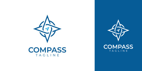Obraz premium Compass Logo with Creative Concept Idea Vector Design
