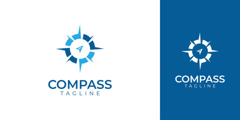 Compass Logo with Creative Concept Idea Vector Design