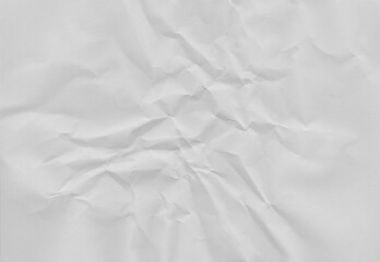 Fototapeta premium High-resolution white crumpled paper texture with soft folds and natural creases. Neutral background ideal for overlays, mockups, posters, packaging, editorial design, and minimalist compositions.