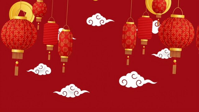 Celebrates Chinese New Year. Animation of the lunar year symbol,  Flat illustration