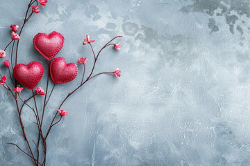 Red heart Petals on White Background with Copy Space, Valentine&rsquo;s Day Concept
