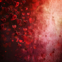 Red and Pink Heart Petal. Copy Space, Valentine&rsquo;s Day Concept