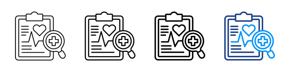 Diagnosis Icon Different Style Outline Collection Set.