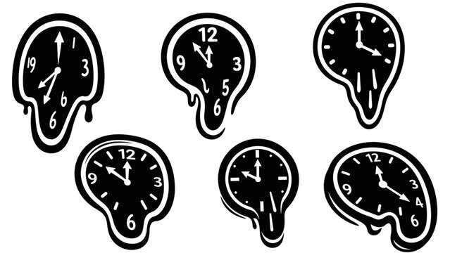 Melting Clocks Surreal Art Collection.