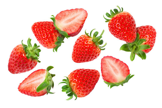 strawberries isolated on white background