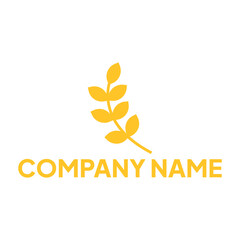 Rice plant logo. Company symbol and business name leaf template