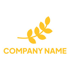 Rice plant logo. Company symbol and business name leaf template