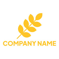 Rice plant logo. Company symbol and business name leaf template