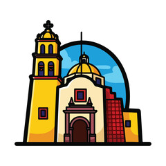 Fototapeta premium Illustration of a Church Building Structure.