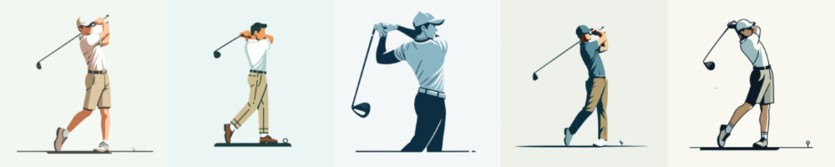 Vector Illustration of a Man Playing Golf © Fajar