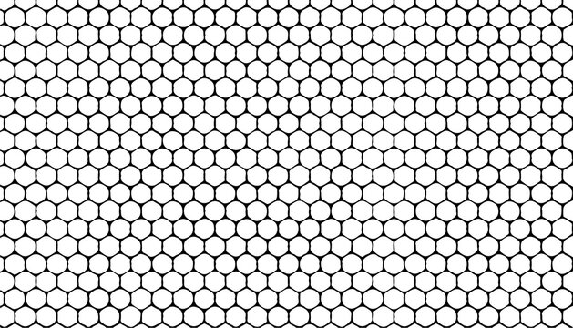 Seamless vector pattern featuring a dark gray metallic honeycomb mesh design with black hexagonal holes and a textured carbon fiber grid backdrop for modern technology wallpaper