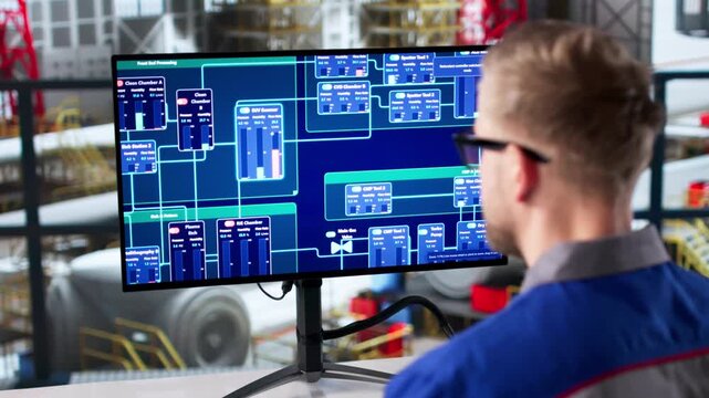 Engineer Using SCADA Software