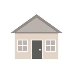 Simple House Illustration with Gray Roof