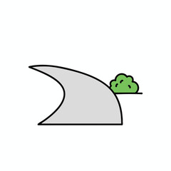 Simple wave and tree illustration