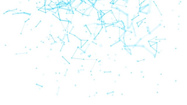 A video showcasing a mesmerizing network of blue lines and triangles on a white background