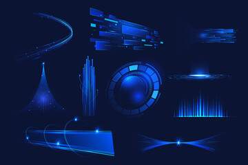 Futuristic data stream background with glowing lines vector