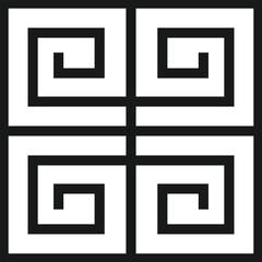 Square logo template. Line spiral simple icon. Company and business logos