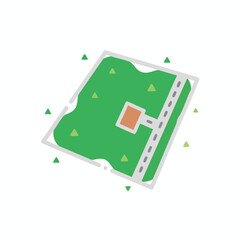 Aerial View of Land Plot with Access Road